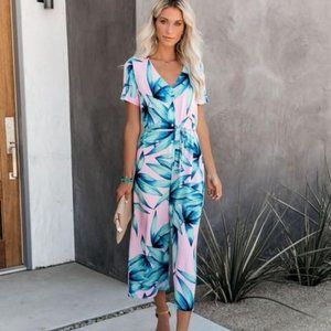 Vici Psychic Palm Button Down Jumpsuit - L